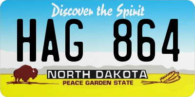 ND license plate HAG864