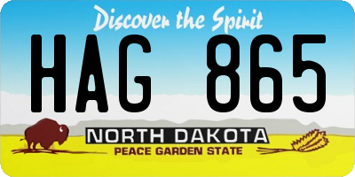 ND license plate HAG865