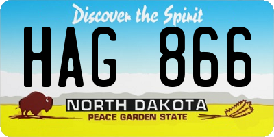 ND license plate HAG866