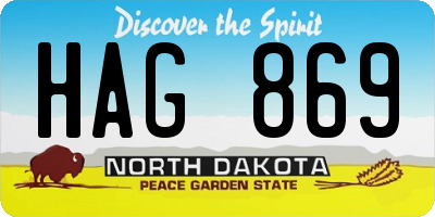 ND license plate HAG869