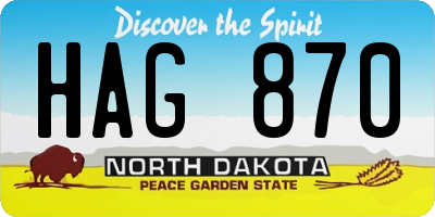 ND license plate HAG870