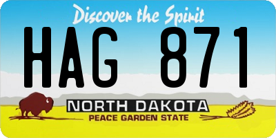 ND license plate HAG871