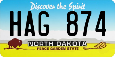 ND license plate HAG874