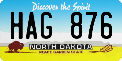 ND license plate HAG876