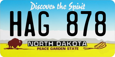 ND license plate HAG878