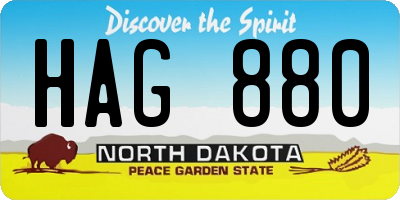 ND license plate HAG880