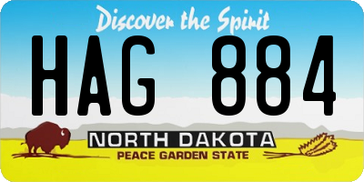 ND license plate HAG884