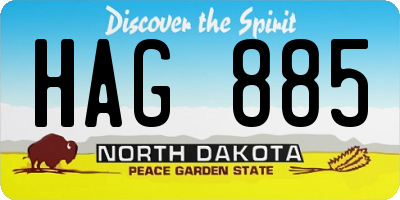 ND license plate HAG885