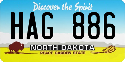 ND license plate HAG886