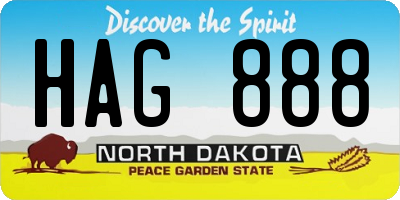 ND license plate HAG888