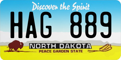 ND license plate HAG889