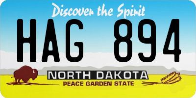 ND license plate HAG894