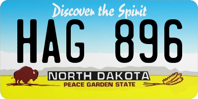 ND license plate HAG896