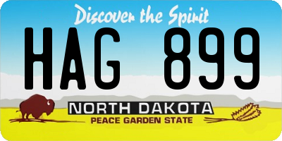 ND license plate HAG899