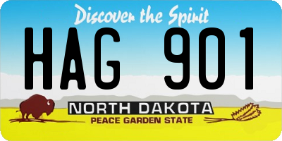 ND license plate HAG901