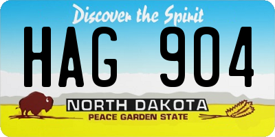 ND license plate HAG904