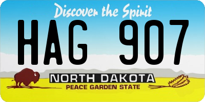 ND license plate HAG907