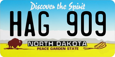 ND license plate HAG909