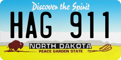 ND license plate HAG911