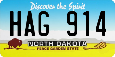 ND license plate HAG914