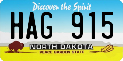 ND license plate HAG915