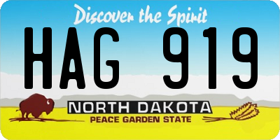 ND license plate HAG919