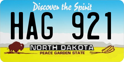 ND license plate HAG921