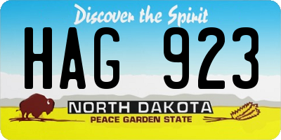 ND license plate HAG923