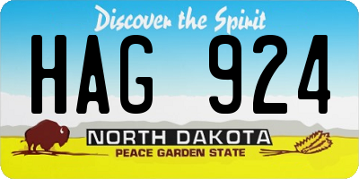 ND license plate HAG924