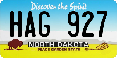 ND license plate HAG927