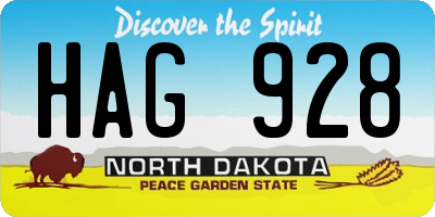 ND license plate HAG928