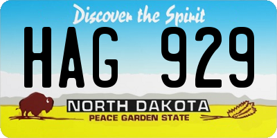 ND license plate HAG929