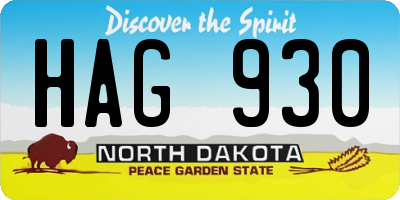 ND license plate HAG930