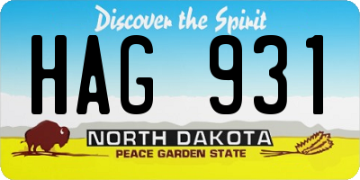 ND license plate HAG931