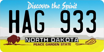 ND license plate HAG933