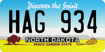 ND license plate HAG934