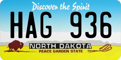 ND license plate HAG936