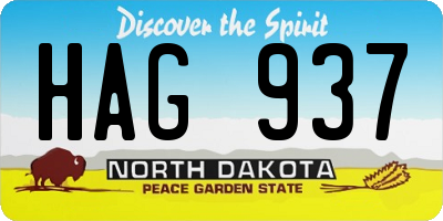 ND license plate HAG937