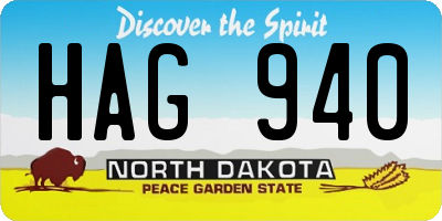 ND license plate HAG940