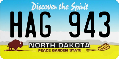 ND license plate HAG943