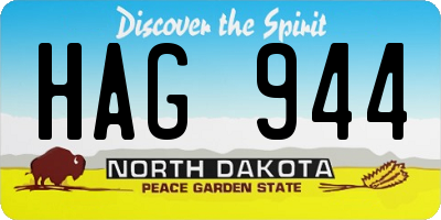 ND license plate HAG944