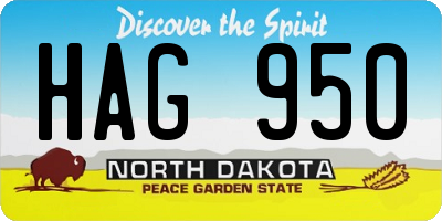 ND license plate HAG950