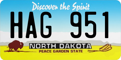 ND license plate HAG951