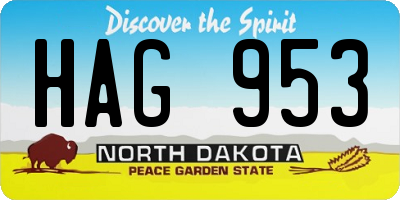 ND license plate HAG953