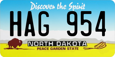 ND license plate HAG954