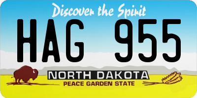 ND license plate HAG955