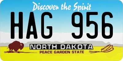 ND license plate HAG956