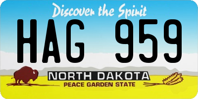 ND license plate HAG959