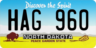 ND license plate HAG960