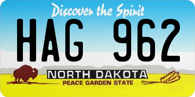 ND license plate HAG962